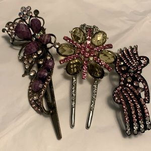 3 hair clips